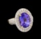 14KT Two-Tone Gold 5.40 ctw Tanzanite and Diamond Ring