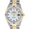 Rolex Mens Two Tone MOP Sapphire & Diamond Channel Set Datejust Wristwatch
