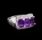 Crayola 2.40 ctw Amethyst and White Sapphire Ring - .925 Silver