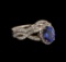 14KT White Gold 1.44 ctw Tanzanite and Diamond Ring