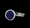 1.42 ctw Blue Sapphire and Diamond Ring - 14KT White Gold