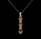 Crayola 7.80 ctw Citrine and White Sapphire Pendant With Chain - .925 Silver