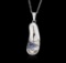 14KT White Gold 0.10 ctw Sapphire and Diamond Pendant With Chain