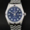 Rolex Stainless Steel Blue Diamond and Sapphire DateJust Men's Watch