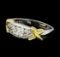 0.62 ctw Diamond Ring - 14KT White Gold with Yellow Gold Plating