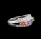 14KT White Gold 1.21 ctw Multicolor Sapphire and Diamond Ring