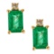 1.13 ctw Emerald and Diamond Earrings - 14KT Yellow Gold