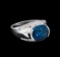 Crayola 5.10 ctw Blue Topaz and White Sapphire Ring - .925 Silver
