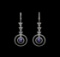 14KT White Gold 1.46 ctw Tanzanite and Diamond Earrings