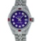 Rolex Stainless Steel Purple Diamond and Ruby DateJust Ladies Watch