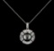 0.45 ctw Pearl and Diamond Pendant With Chain - 14KT White Gold
