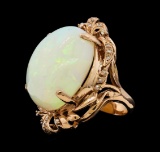 33.41 ctw Opal and Diamond Ring - 14KT Rose Gold