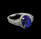 18KT White Gold 5.05 ctw Tanzanite and Diamond Ring