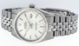 Rolex Mens Stainless Steel Silver Index DateJust Men's Wristwatch