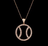 1.00 ctw Diamond Basketball Pendant With Chain - 14KT Rose Gold