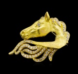 1.87 ctw Diamond Horse Pin - 18KT Yellow Gold