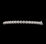 1.04 ctw Diamond Bangle Bracelet - 14KT White Gold