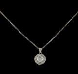 14KT White Gold 0.93 ctw Diamond Pendant With Chain