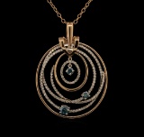1.91 ctw Diamond Pendant With Chain - 14KT Two-Tone Gold
