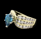 1.87 ctw Topaz and Diamond Ring - 14KT Yellow Gold