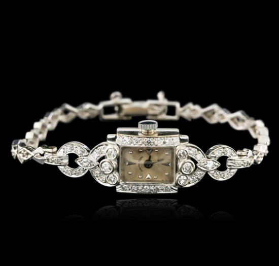 Hamilton 14KT White Gold Diamond Vintage Ladies Watch