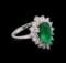 14KT White Gold 2.02 ctw Emerald and Diamond Ring