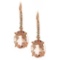 4.5 ctw Morganite and Diamond Earrings - 14KT Rose Gold