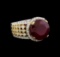 14KT Two-Tone Gold 9.57 ctw Ruby and Diamond Ring