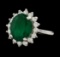 4.77 ctw Emerald and Diamond Ring - 14KT White Gold