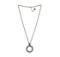 Crystal Pave Circle Pendant Necklace - Silver