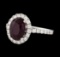 2.34 ctw Ruby and Diamond Ring - 14KT White Gold