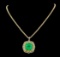 36.24 ctw Emerald and Diamond Pendant W/ Chain - 18KT Two-Tone Gold GIA Certifie