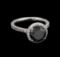 3.65 ctw Black Diamond Ring - 14KT White Gold