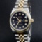 Rolex Two-Tone Black Diamond DateJust  Men's Watch