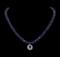 50.00 ctw Blue Sapphire and Diamond Necklace - 14KT White Gold