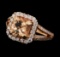 1.92 ctw Morganite and Diamond Ring - 14KT Rose Gold