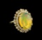 12.07 ctw Opal and Diamond Ring - 14KT Yellow Gold