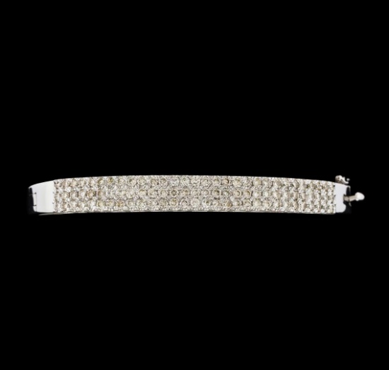 2.18 ctw Diamond Bangle Bracelet - 14KT White Gold
