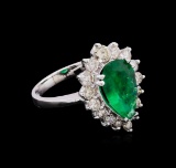 14KT White Gold 2.02 ctw Emerald and Diamond Ring
