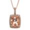 1.98 ctw Morganite and Diamond Pendant - 10KT Rose Gold