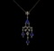 2.71 ctw Sapphire and Diamond Necklace - 18KT Rose Gold