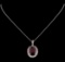 18.81 ctw Ruby and Diamond Pendant With Chain - 14KT White Gold