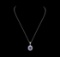 2.48 ctw Tanzanite and Diamond Pendant With Chain - 14KT White Gold