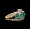 1.87 ctw Emerald and Diamond Ring - 18KT Yellow Gold