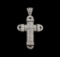 16.24 ctw Diamond Cross Pendant - 10KT White Gold