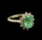 2.02 ctw Emerald and Diamond Ring - 14KT Yellow Gold