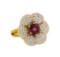 2.55 ctw Red Spinel and Diamond Ring - 18KT Yellow Gold