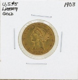 1903 $5 Liberty Head Half Eagle Gold Coin