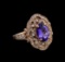 3.33 ctw Tanzanite and Diamond Ring - 14KT Rose Gold