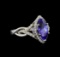 14KT White Gold 2.28 ctw Tanzanite and Diamond Ring